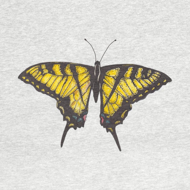 Big beautiful yellow butterfly Machaon by deadblackpony